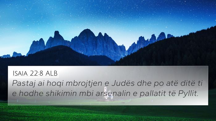 Isaia 22:8 ALB Bible Verse Image