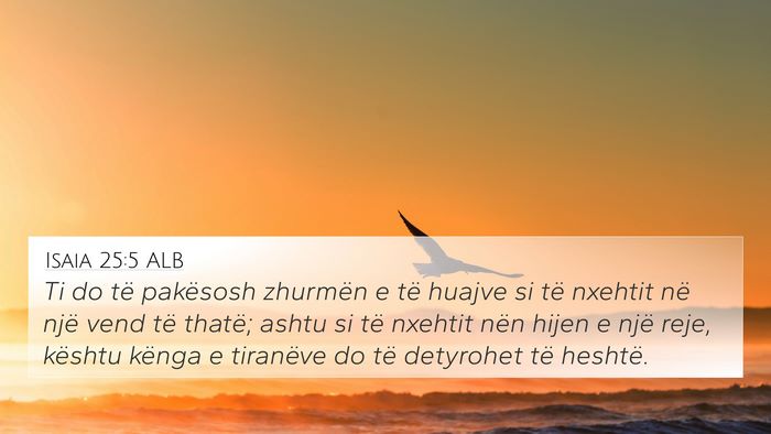 Isaia 25:5 ALB 4K Wallpaper - Ti do të pakësosh zhurmën e të huajve si të - 4K Wallpaper Bible Verse