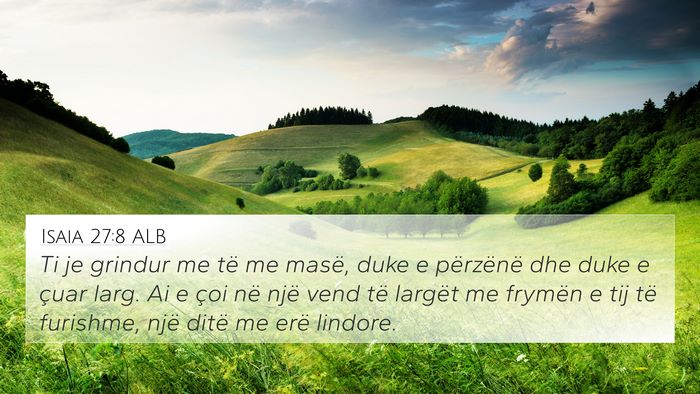Isaia 27:8 ALB Bible Verse Image