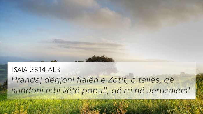 Isaia 28:14 ALB Bible Verse Image
