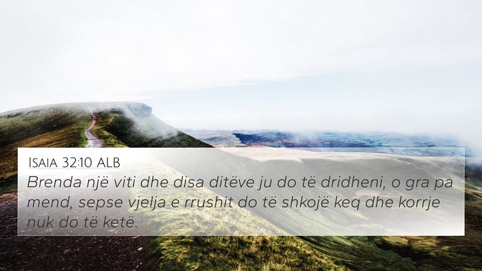 Isaia 32:10 ALB Bible Verse Image