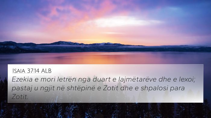 Isaia 37:14 ALB Bible Verse Image