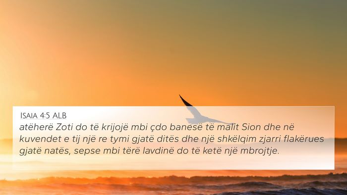 Isaia 4:5 ALB Bible Verse Image