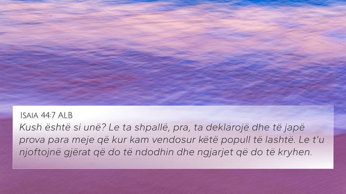 Isaia 44:7 ALB Bible Verse Image