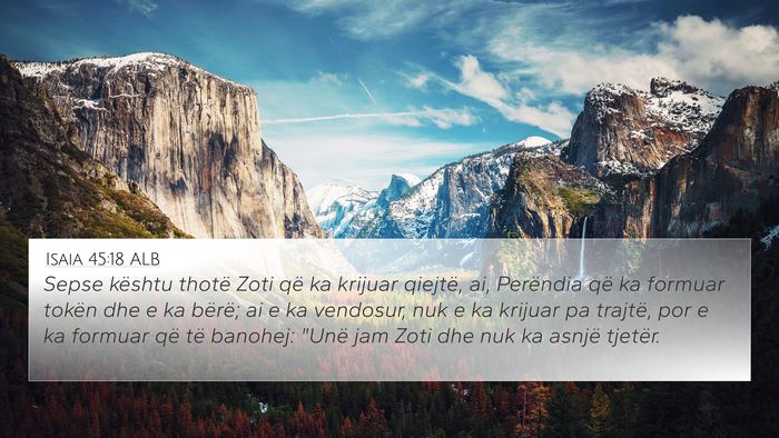 Isaia 45:18 ALB Bible Verse Image