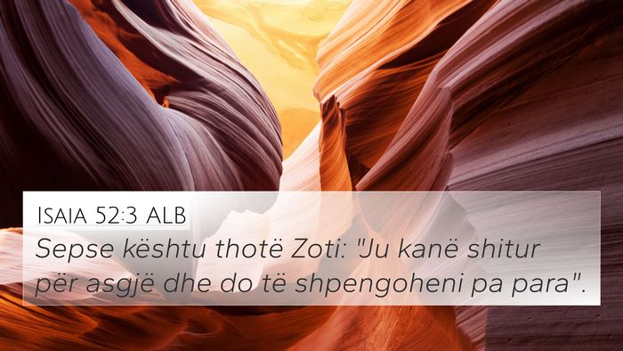 Isaia 52:3 ALB Bible Verse Image
