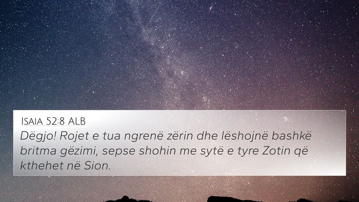 Isaia 52:8 ALB 4K Wallpaper - Dëgjo! Rojet e tua ngrenë zërin dhe lëshojnë - 4K Wallpaper Bible Verse
