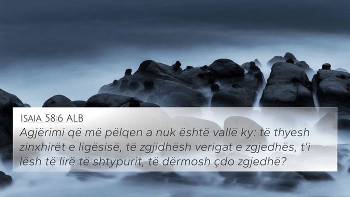 Isaia 58:6 ALB Bible Verse Image
