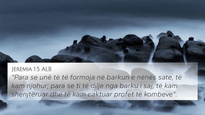 Jeremia 1:5 ALB Bible Verse Image