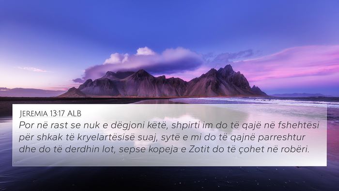 Jeremia 13:17 ALB Bible Verse Image