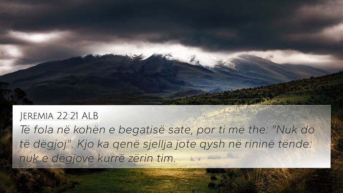 Jeremia 22:21 ALB Bible Verse Image