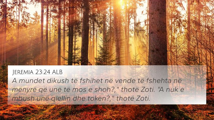 Jeremia 23:24 ALB Bible Verse Image