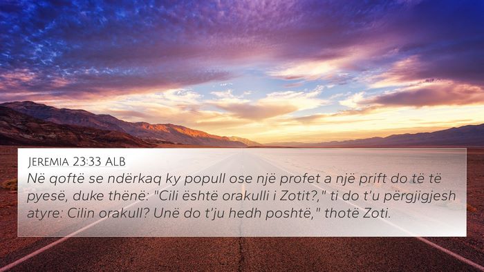 Jeremia 23:33 ALB Bible Verse Image
