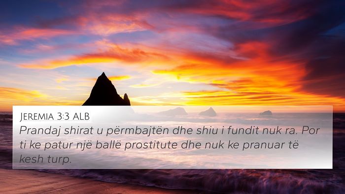 Jeremia 3:3 ALB Bible Verse Image