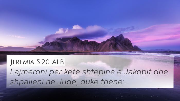 Jeremia 5:20 ALB Bible Verse Image