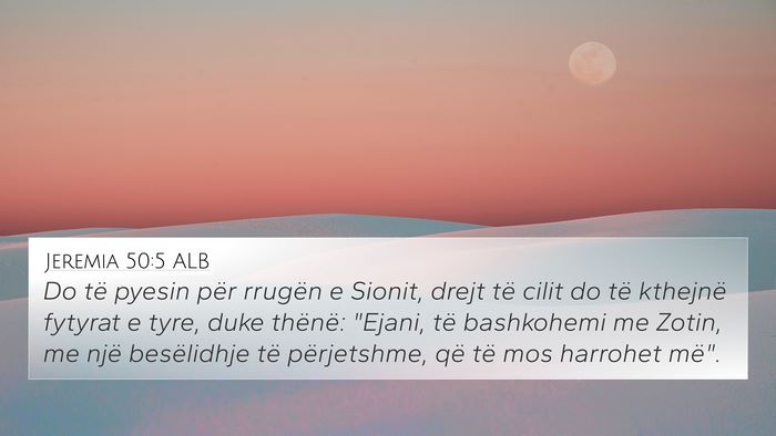 Jeremia 50:5 ALB Bible Verse Image