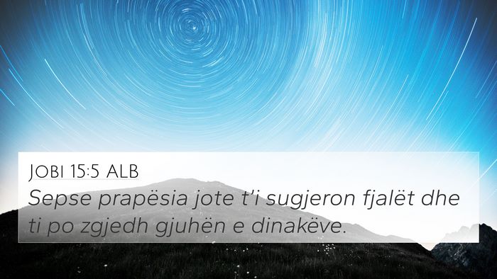 Jobi 15:5 ALB Bible Verse Image