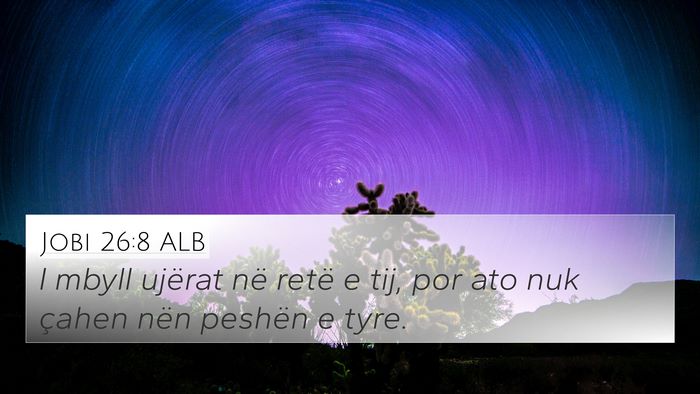 Jobi 26:8 ALB Bible Verse Image
