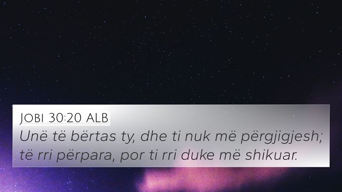 Jobi 30:20 ALB Bible Verse Image