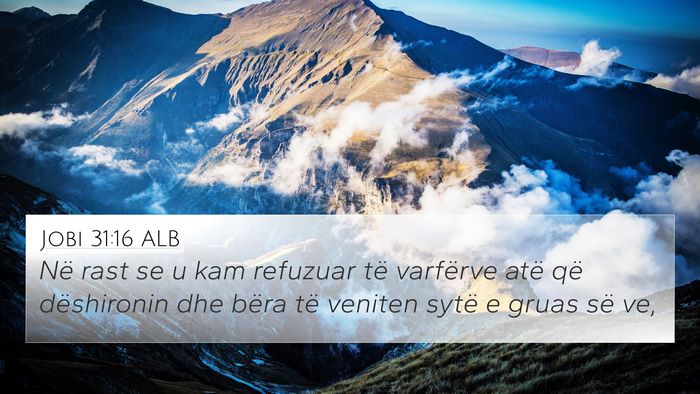 Jobi 31:16 ALB Bible Verse Image