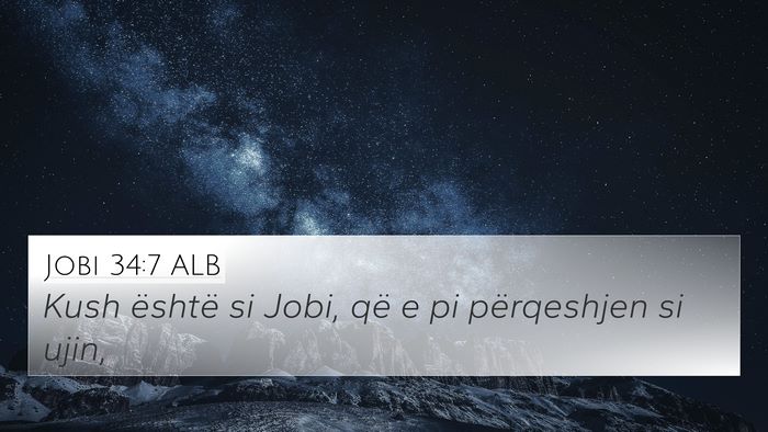 Jobi 34:7 ALB Bible Verse Image