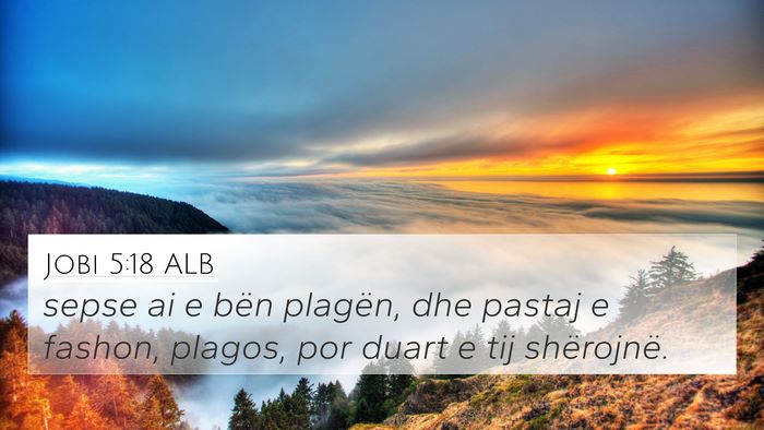 Jobi 5:18 ALB Bible Verse Image