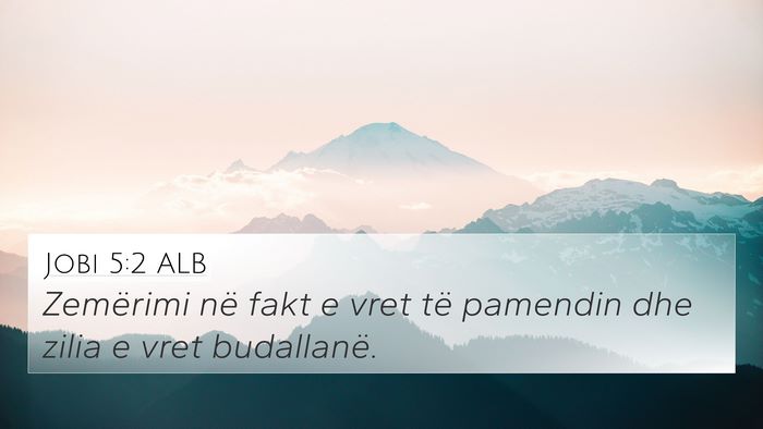 Jobi 5:2 ALB Bible Verse Image