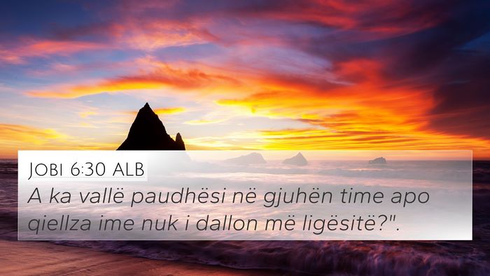 Jobi 6:30 ALB Bible Verse Image