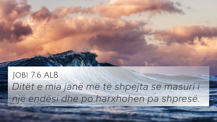 Jobi 7:6 ALB Bible Verse Image