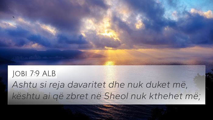 Jobi 7:9 ALB Bible Verse Image