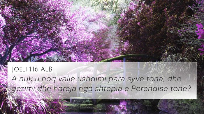Joeli 1:16 ALB Bible Verse Image