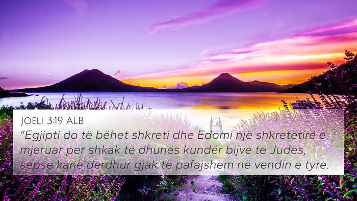 Joeli 3:19 ALB Bible Verse Image