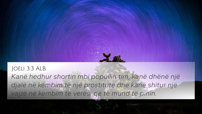 Joeli 3:3 ALB Bible Verse Image