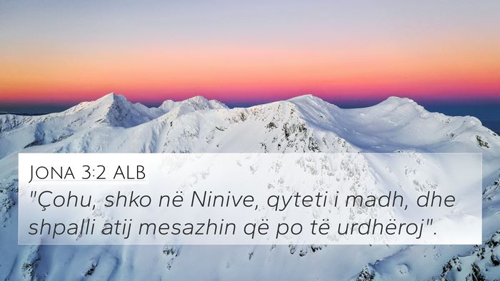 Jona 3:2 ALB Bible Verse Image