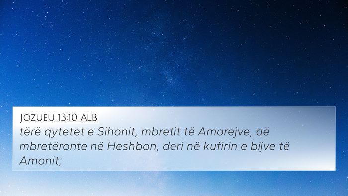 Jozueu 13:10 ALB Bible Verse Image