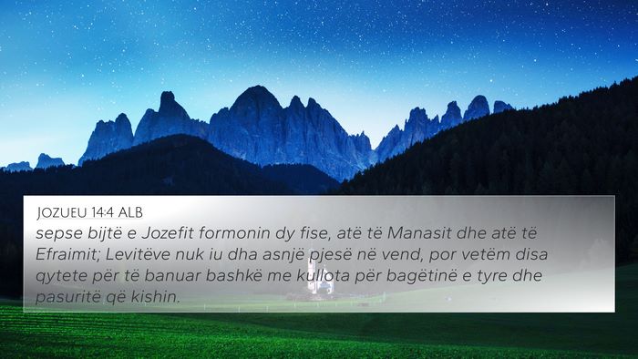 Jozueu 14:4 ALB Bible Verse Image
