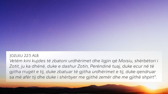 Jozueu 22:5 ALB Bible Verse Image