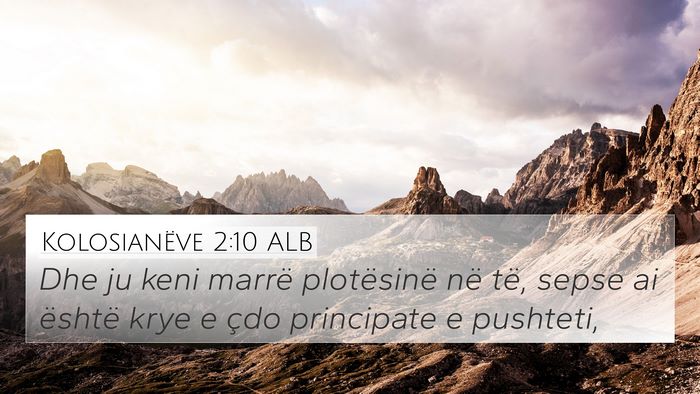 Kolosianëve 2:10 ALB Bible Verse Image