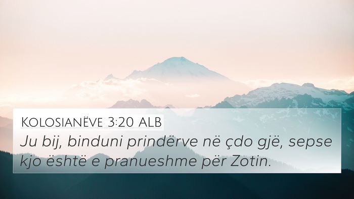 Kolosianëve 3:20 ALB Bible Verse Image