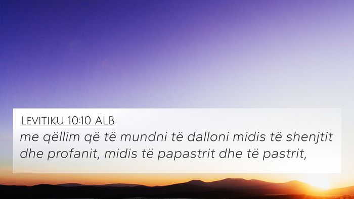 Levitiku 10:10 ALB Bible Verse Image