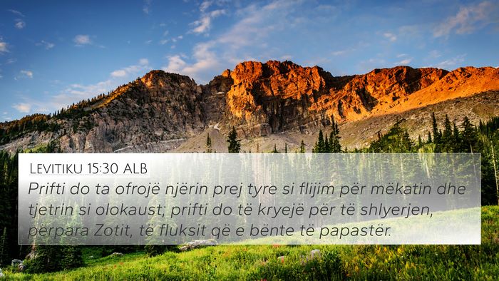 Levitiku 15:30 ALB 4K Wallpaper - Prifti do ta ofrojë njërin prej tyre si flijim - 4K Wallpaper Bible Verse