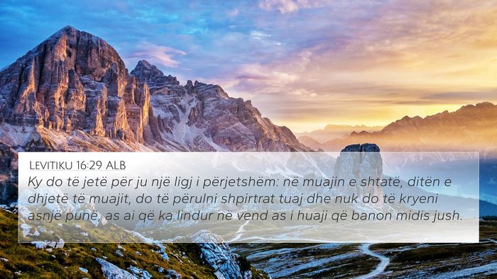 Levitiku 16:29 ALB Bible Verse Image