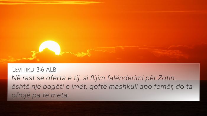 Levitiku 3:6 ALB Bible Verse Image