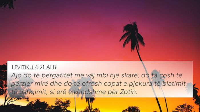 Levitiku 6:21 ALB Bible Verse Image