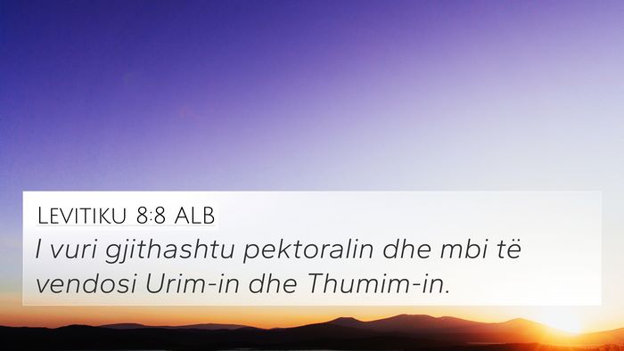 Levitiku 8:8 ALB 4K Wallpaper - I vuri gjithashtu pektoralin dhe mbi të vendosi - 4K Wallpaper Bible Verse