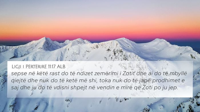 Ligji i Përtërirë 11:17 ALB 4K Wallpaper - sepse në këtë rast do të ndizet zemërimi i - 4K Wallpaper Bible Verse