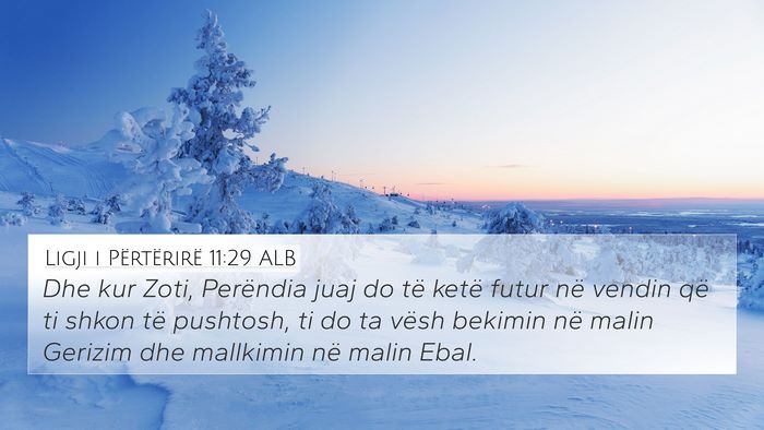 Ligji i Përtërirë 11:29 ALB Bible Verse Image