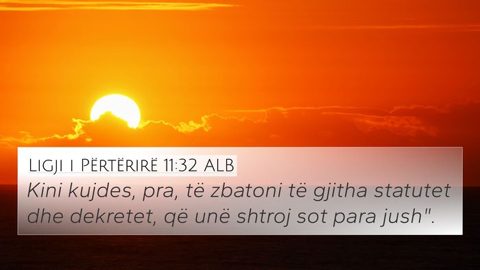 Ligji i Përtërirë 11:32 ALB Bible Verse Image