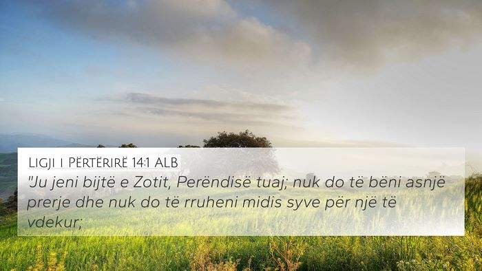 Ligji i Përtërirë 14:1 ALB Bible Verse Image