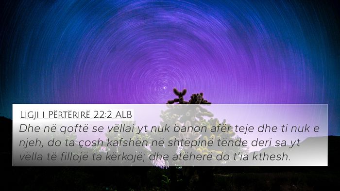 Ligji i Përtërirë 22:2 ALB 4K Wallpaper - Dhe në qoftë se vëllai yt nuk banon afër teje - 4K Wallpaper Bible Verse